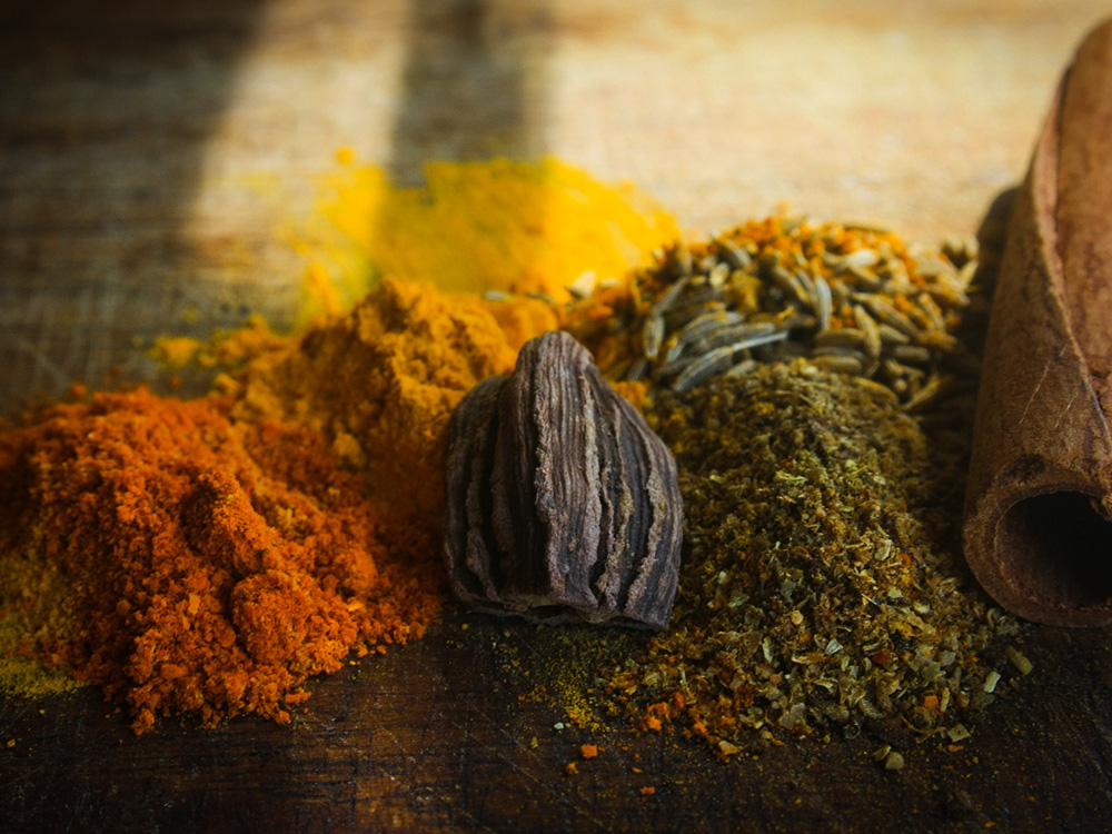 Selection of indian spices.